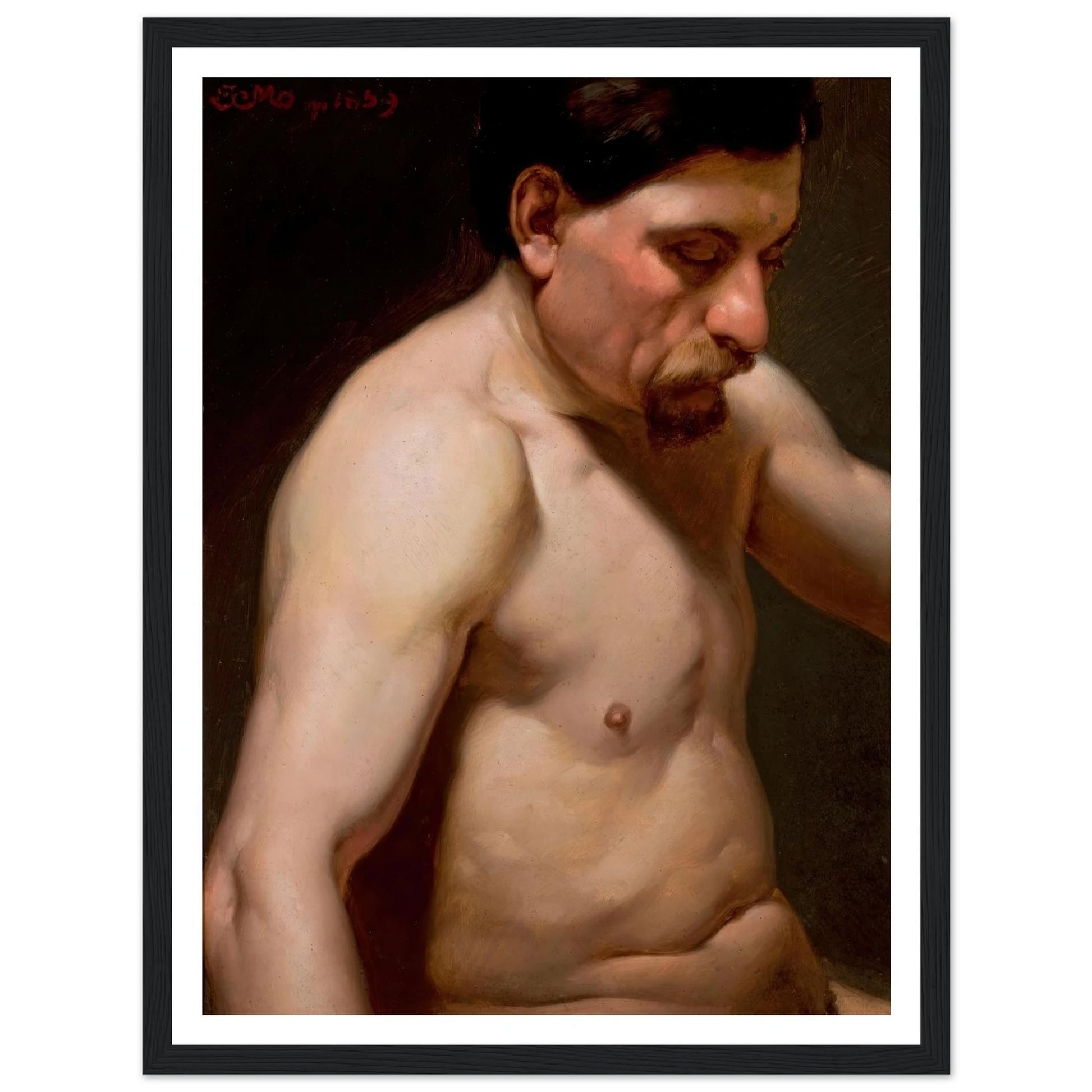 Male semi-nude (1859) Art Print | Jan Matejko-Quipham Collections