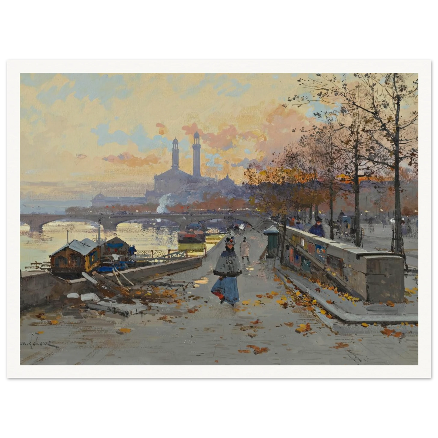 Au Quai Art Print | Eugene Galien Laloue-Quipham Collections