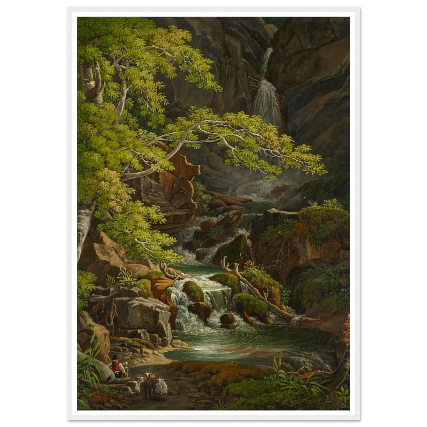 Waterfall in the Münster Valley Art Print | Peter Birmann-Quipham Collections