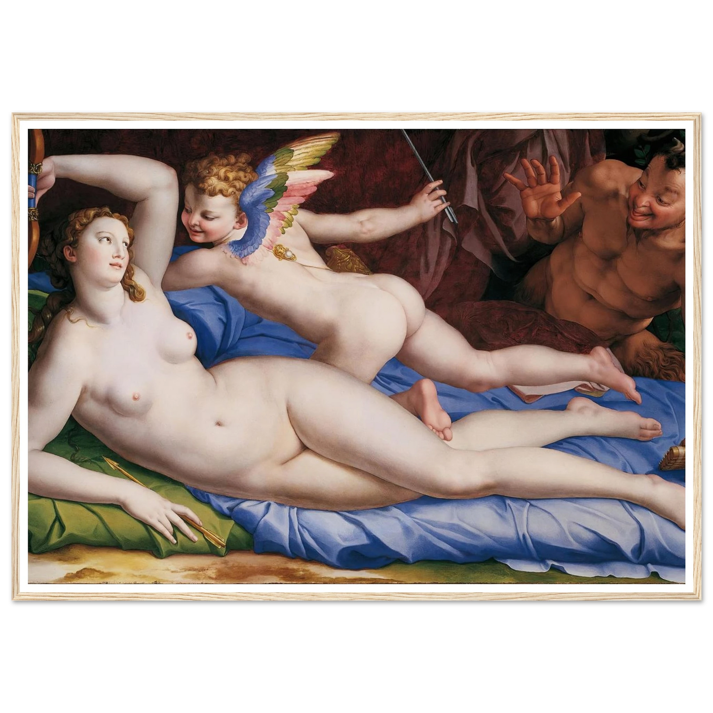 Venus, Cupid And Satyr (Circa 1553-1555) Art Print | Agnolo Bronzino-Quipham Collections