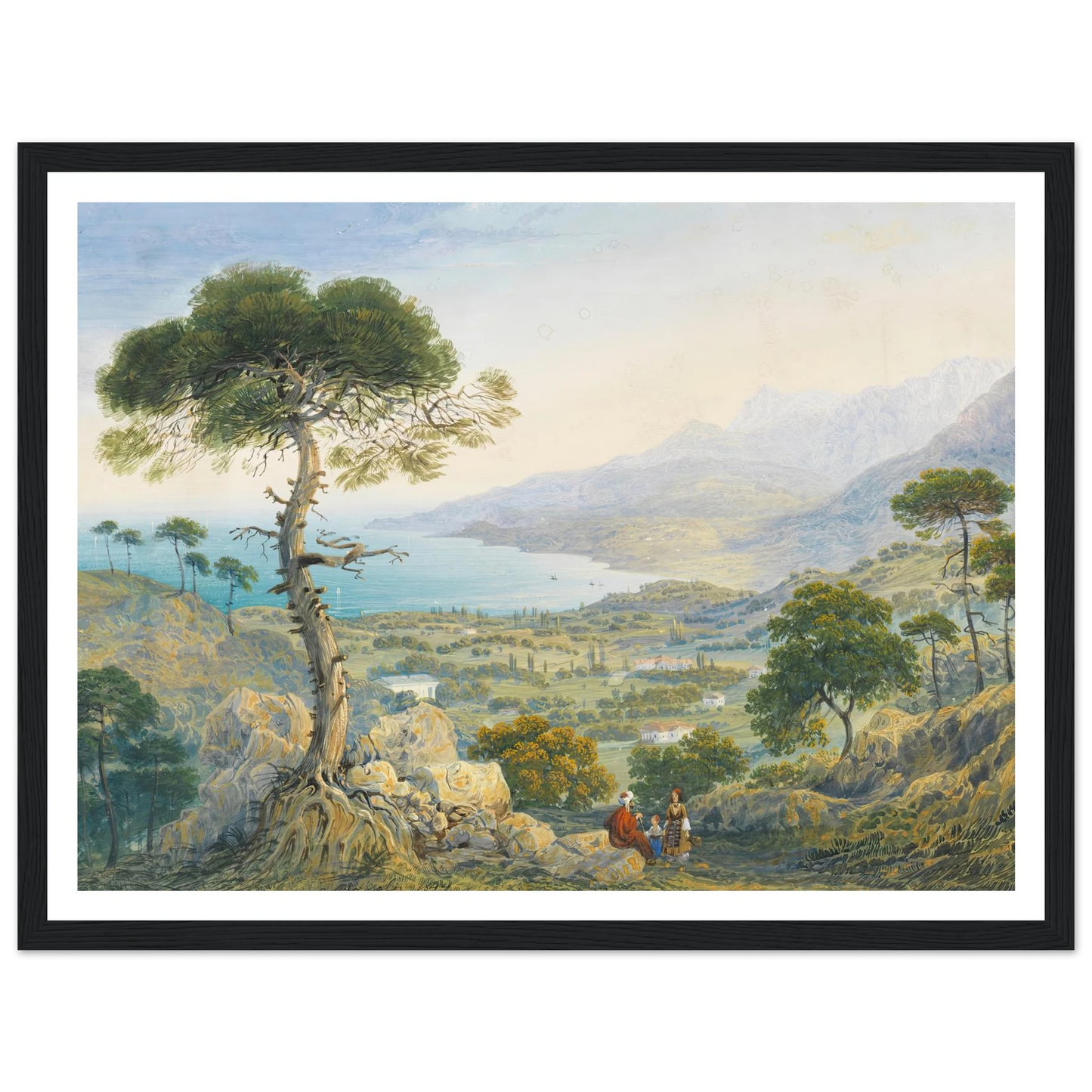 Krimlandschaft mit Meeresbucht (1844) Art Print | Carlo Bossoli-Quipham Collections