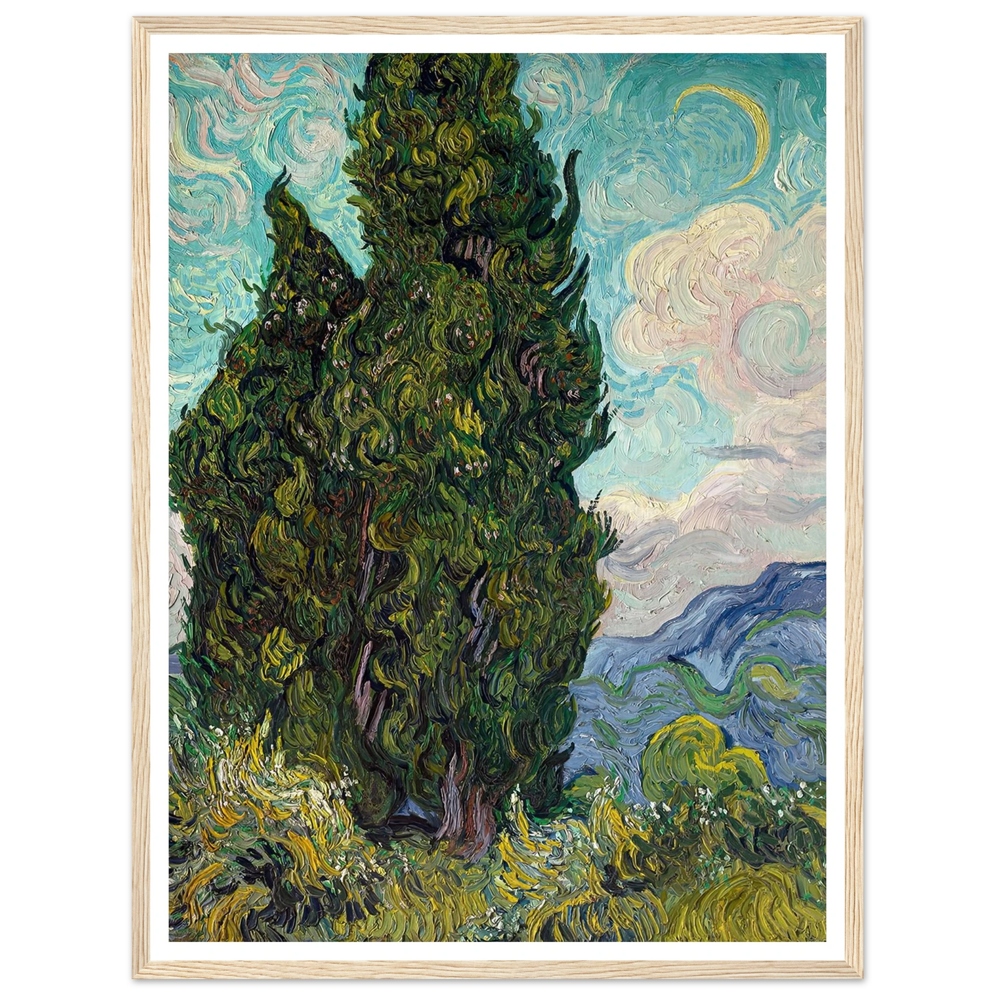 Cypresses (1889) Art Print | Vincent van Gogh-Quipham Collections