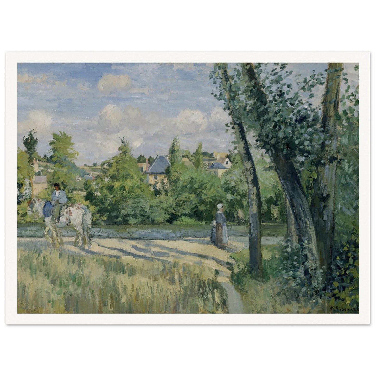 Sunlight on the Road, Pontoise (1874) Art Print | Camille Pissarro-Quipham Collections