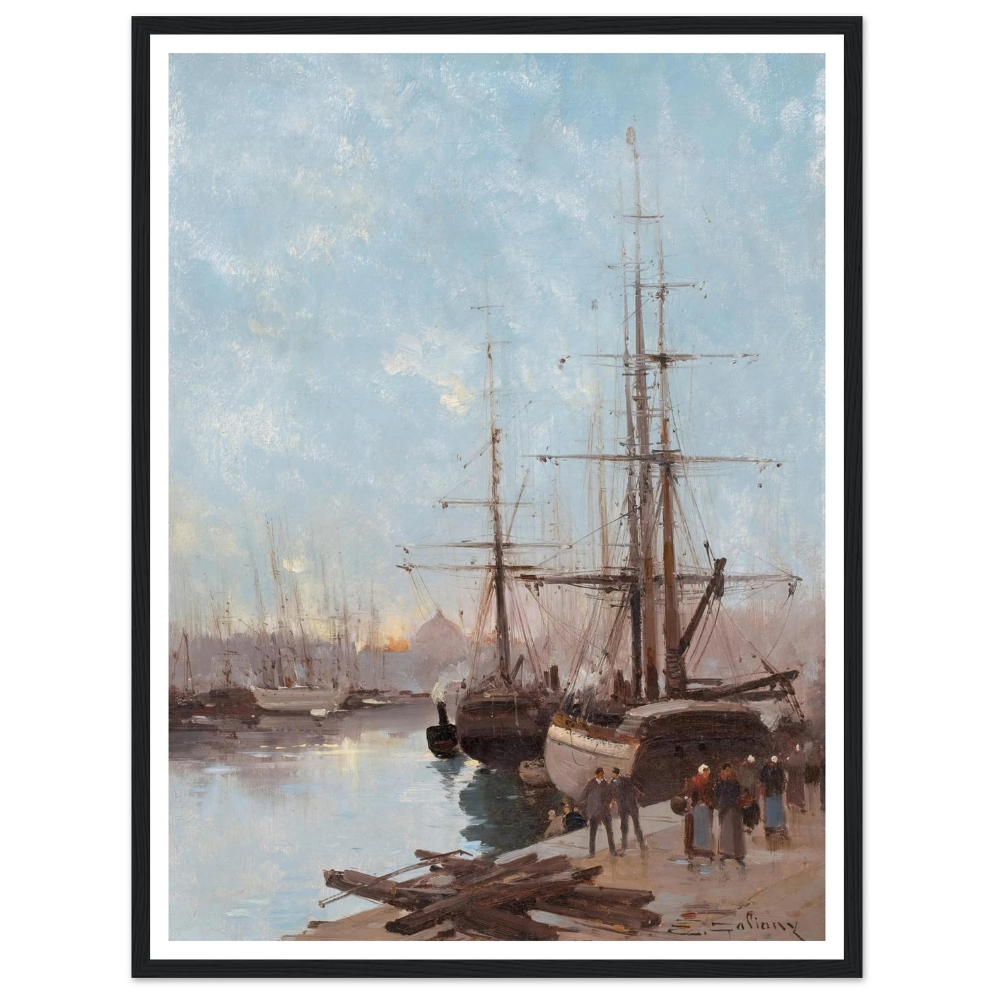 Harbor Scene Art Print | Eugene Galien Laloue-Quipham Collections
