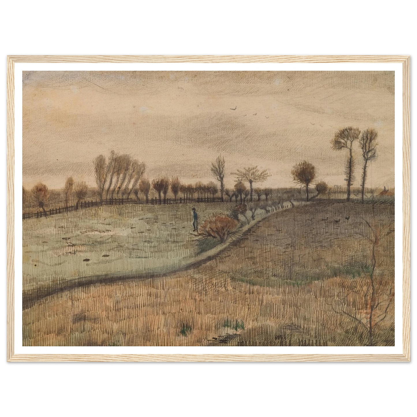 Landscape with Pollard Willows (c.1880) Art Print | Vincent van Gogh-Quipham Collections