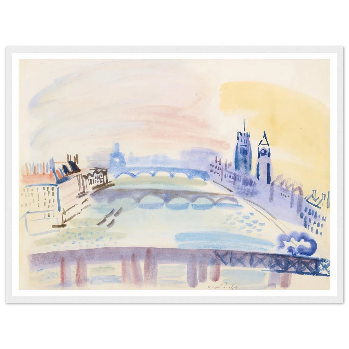 La Tamise, Londres (ca 1932) Art Print | Raoul Dufy-Quipham Collections