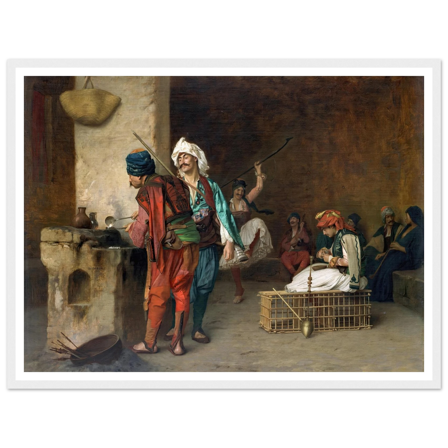 Cafe House-Cairo (Casting Bullets) (1884 or earlier) Art Print | Jean Leon Gerome-Quipham Collections