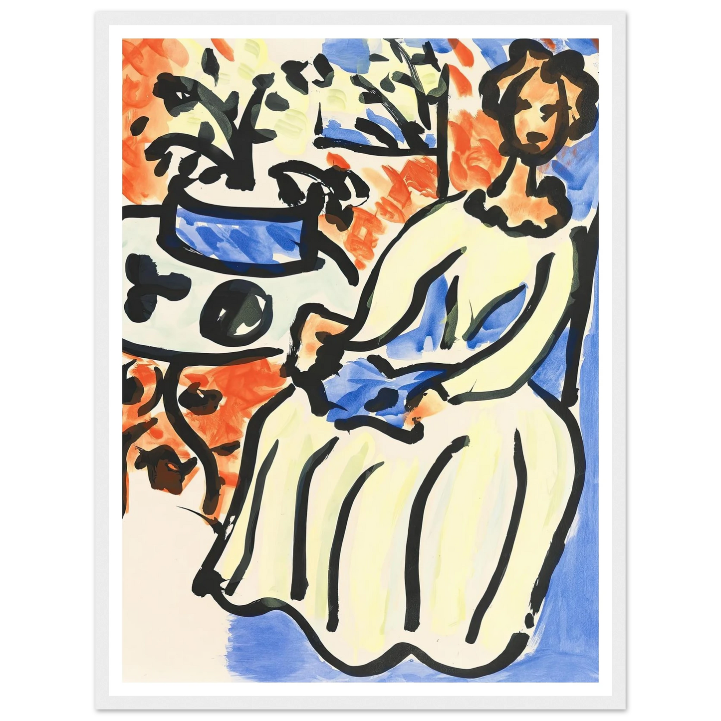 Marie-José en robe jaune (1950) Art Print | Henri Matisse-Quipham Collections