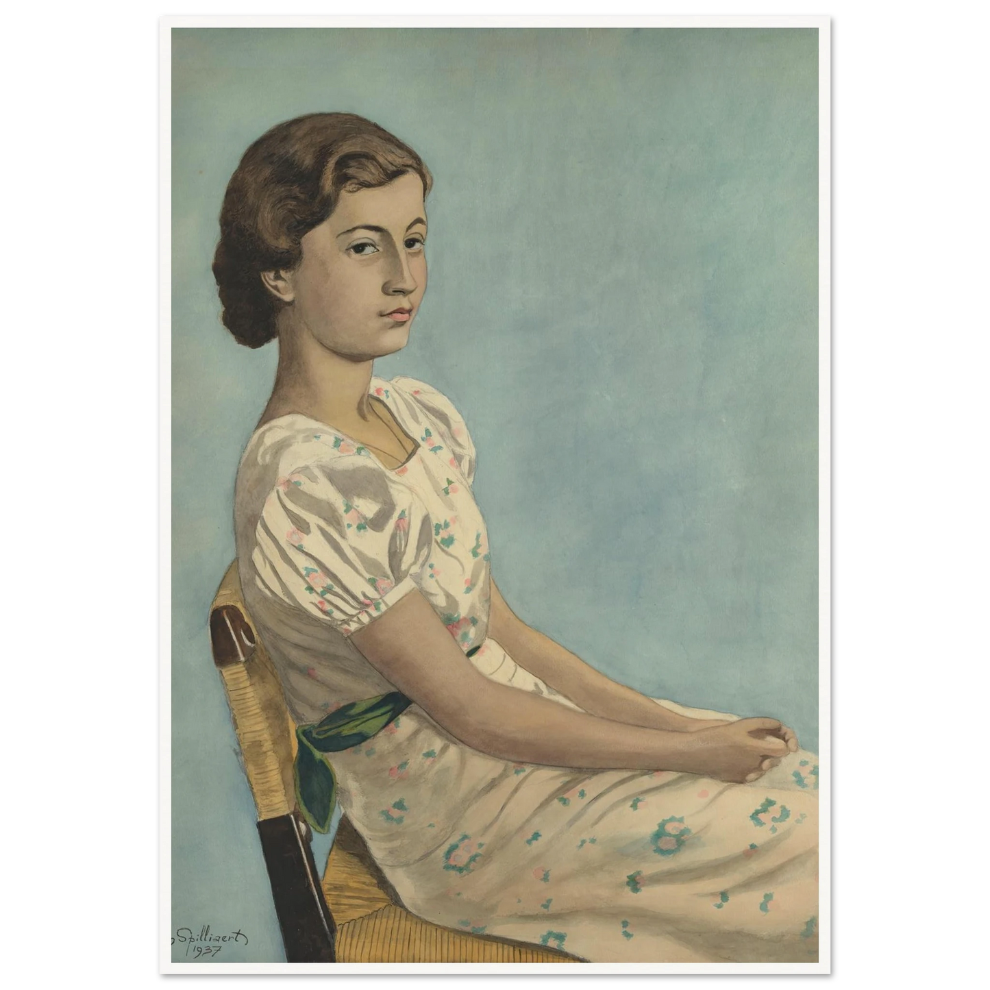 Portret van Mejuffrouw Simonne Kremer (1937) Art Print | Leon Spilliaert-Quipham Collections