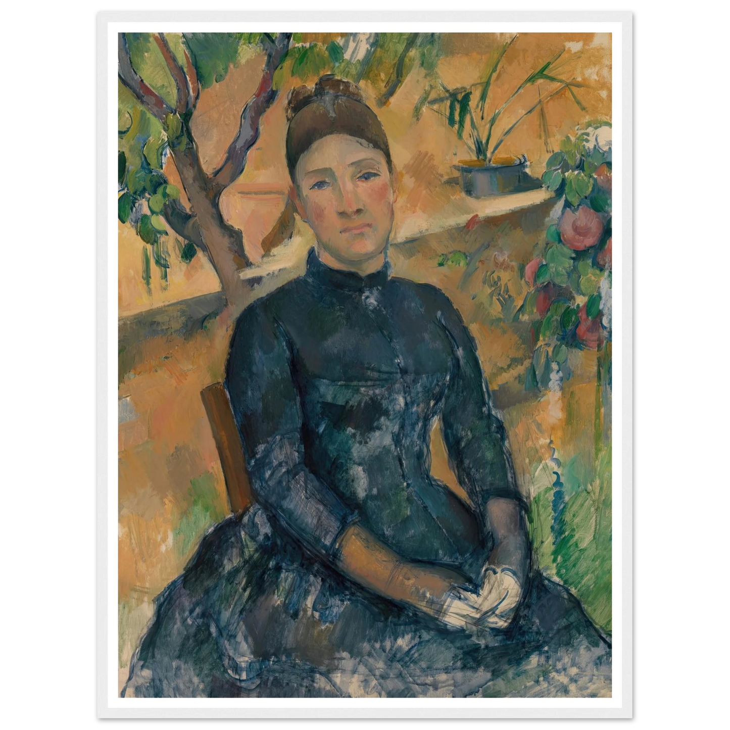 Madame Cézanne in the Conservatory (1891) Art Print | Paul Cezanne-Quipham Collections