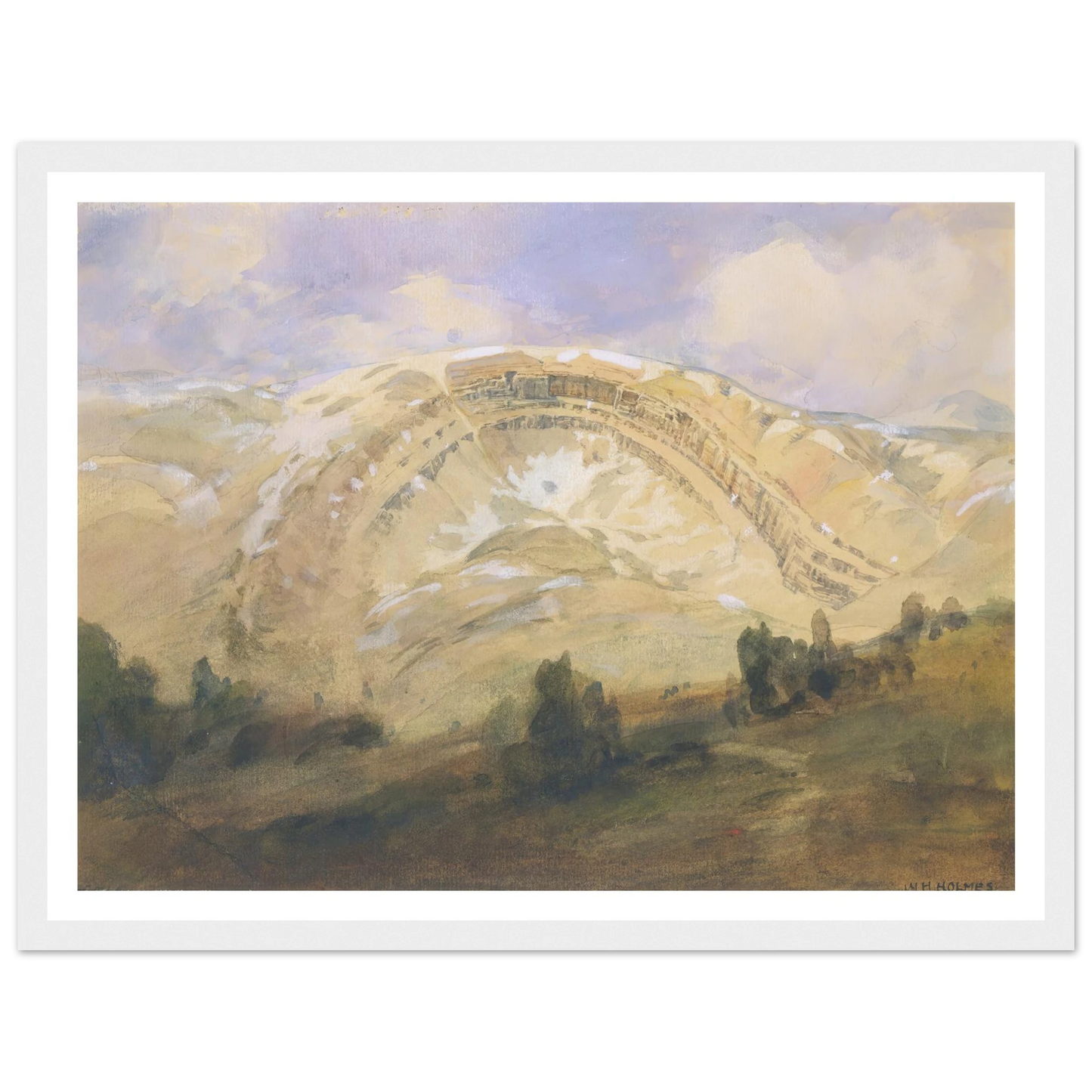 Folded Strata, A Great Geological Arch, Colorado (1874) Art Print | William Henry Holmes-Quipham Collections