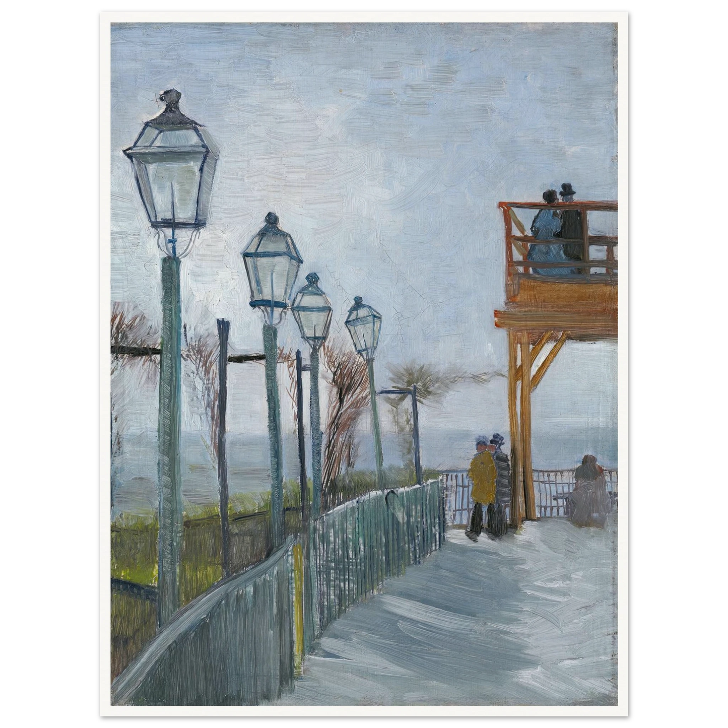 Terrace and Observation Deck at the Moulin de Blute-Fin, Montmartre (early 1887) Art Print | Vincent van Gogh-Quipham Collections