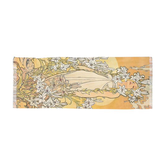 The Lily | Alphonse Mucha Scarf – Art Nouveau Scarf-Quipham Collections
