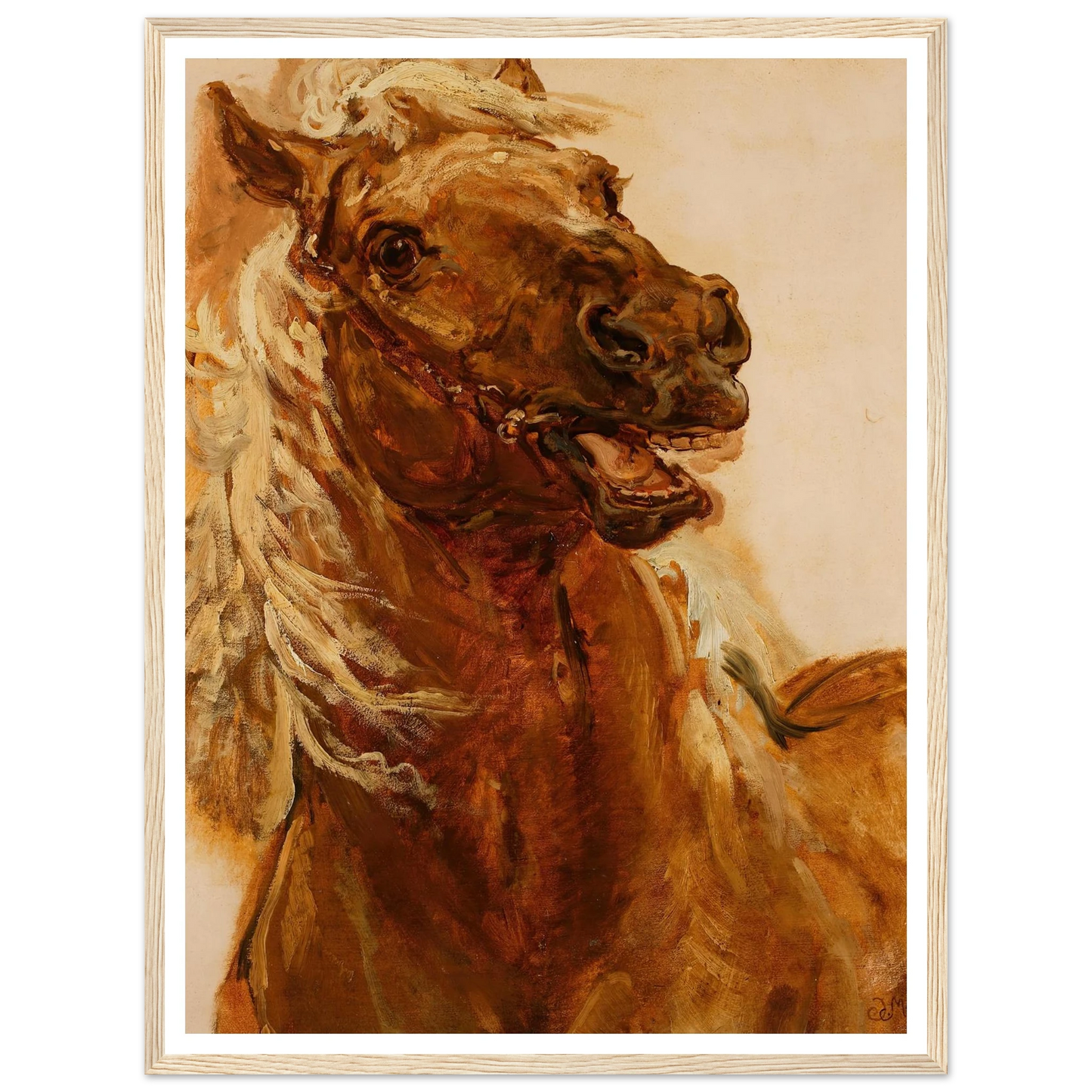 Sketch of horse’s head for the painting “Zamoyski at Byczyna” (1883) Art Print | Jan Matejko-Quipham Collections