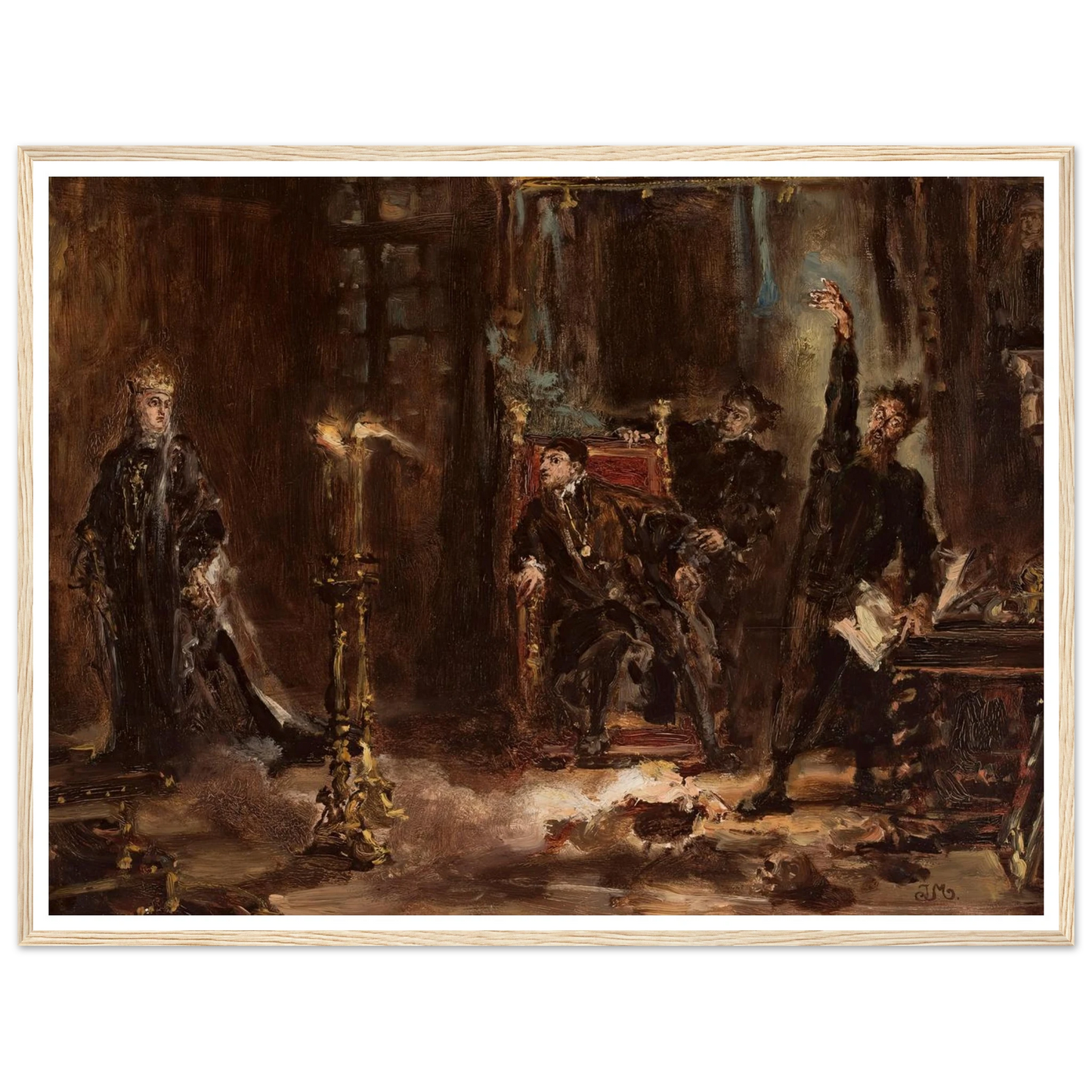 Twardowski conjuring the spirit of Barbara for Sigismund Augustus, sketch (1884) Art Print | Jan Matejko-Quipham Collections