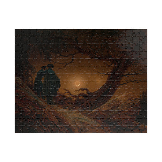 Du Homoj Kontemplante la Lunon Puzzle | Caspar David Friedrich-Quipham Collections