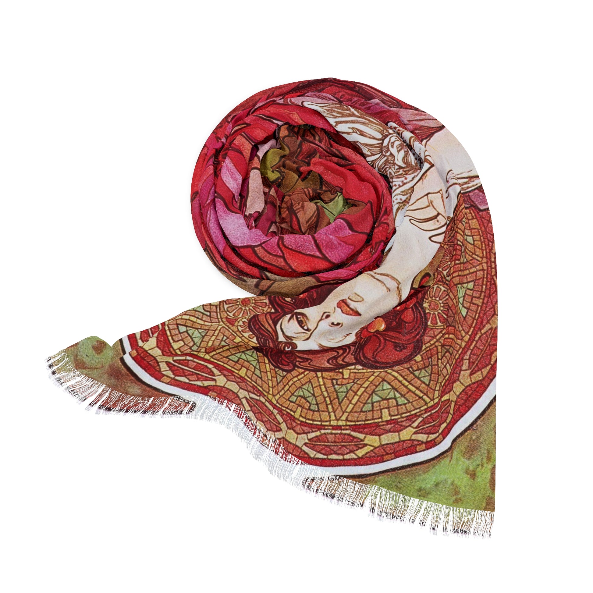 The Ruby | Alphonse Mucha Scarf – Art Nouveau Scarf-Quipham Collections