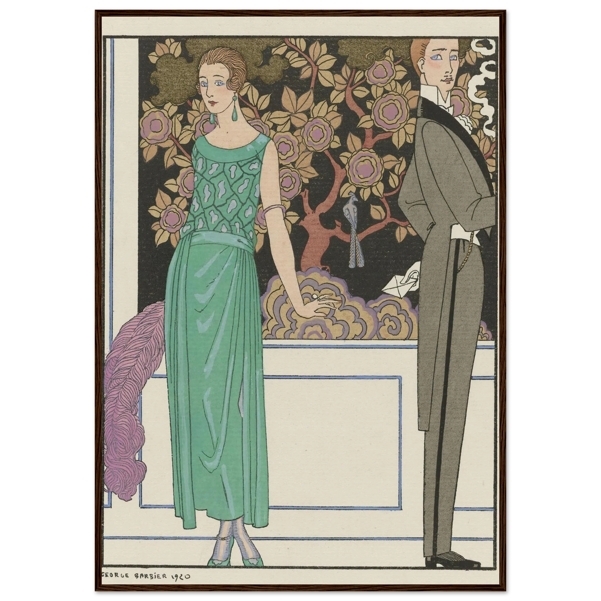 La premiere imprudence ; Robe du soir, de Beer (1921) Art Print | George Barbier-Quipham Collections