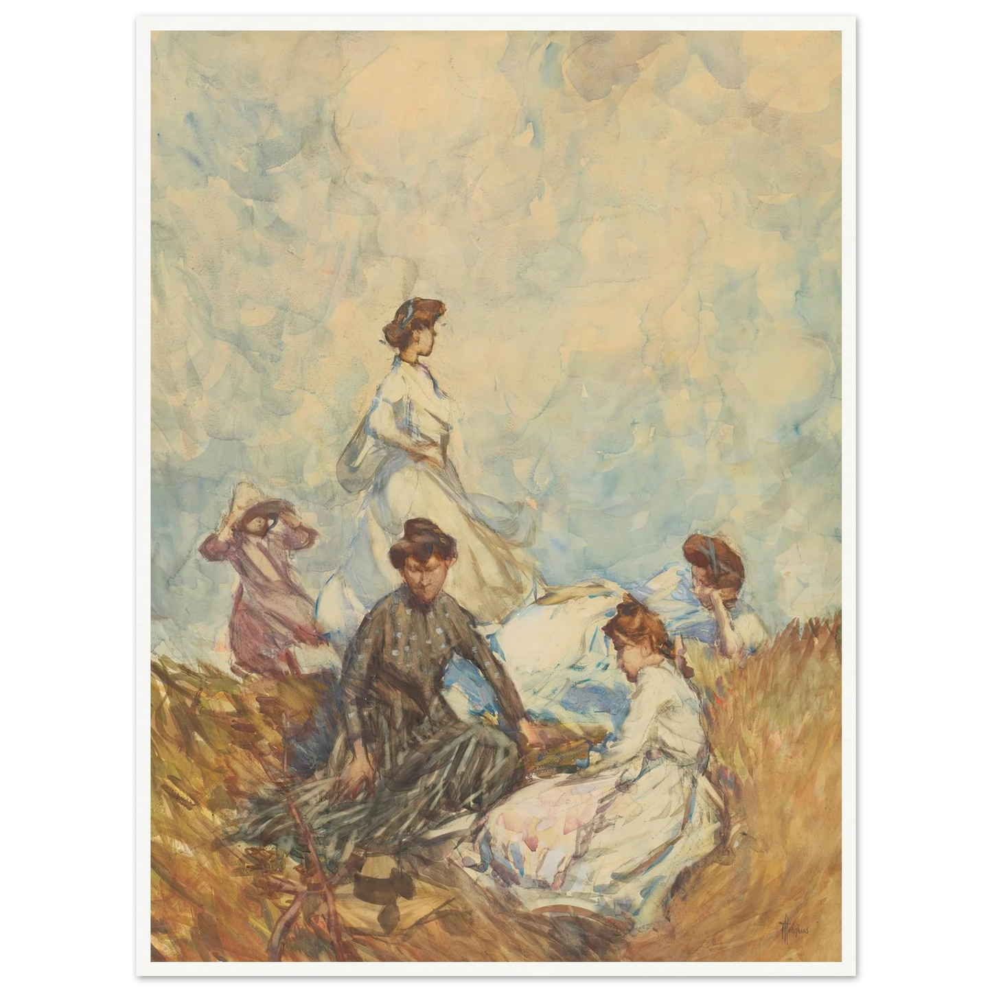 The hilltop (circa 1908) Art Print | Frances Hodgkins-Quipham Collections