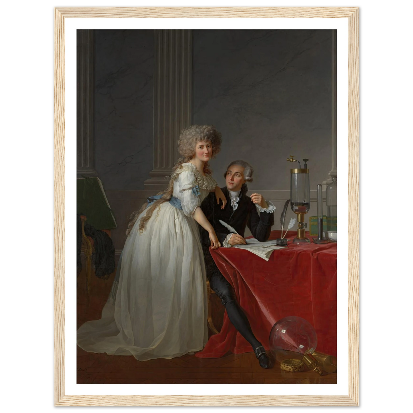 Antoine Laurent Lavoisier (1743–1794) and Marie Anne Lavoisier (Marie Anne Pierrette Paulze, 1758–1836) (1788) Art Print | Jacques Louis David-Quipham Collections