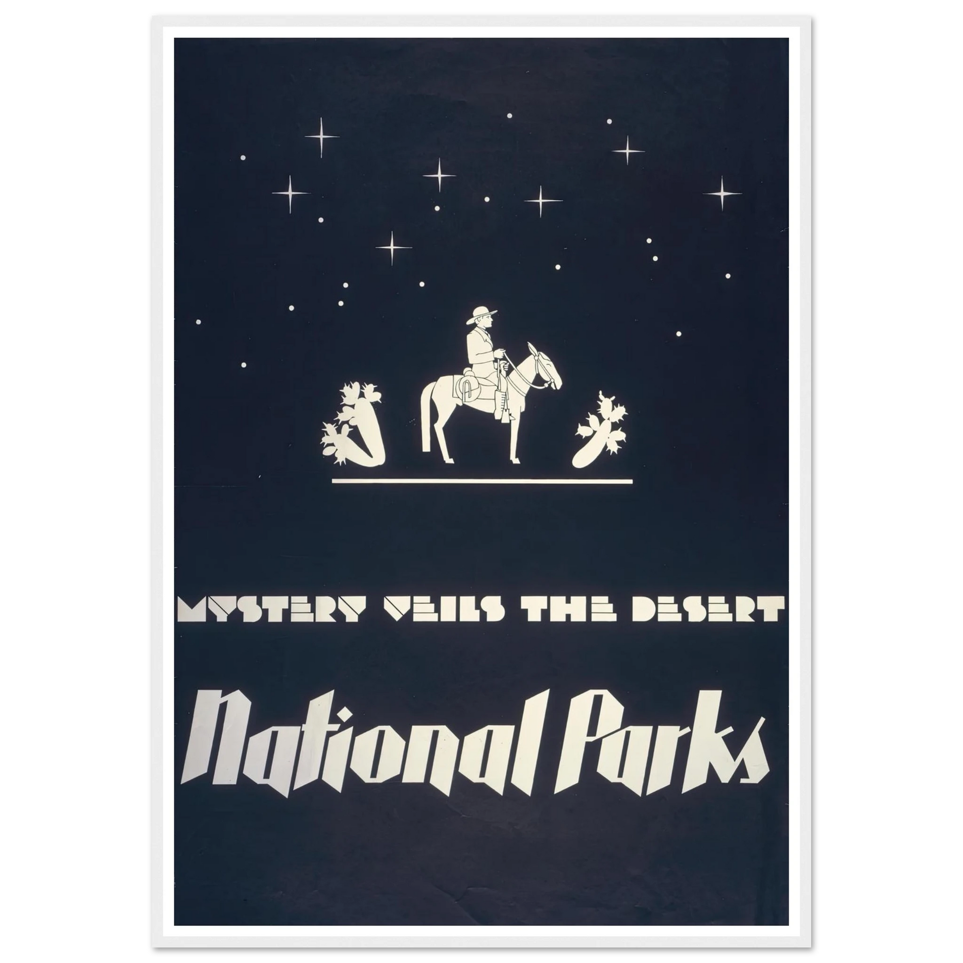 Mystery veils the desert – National parks (1930) Art Print | Dorothy Waugh-Quipham Collections
