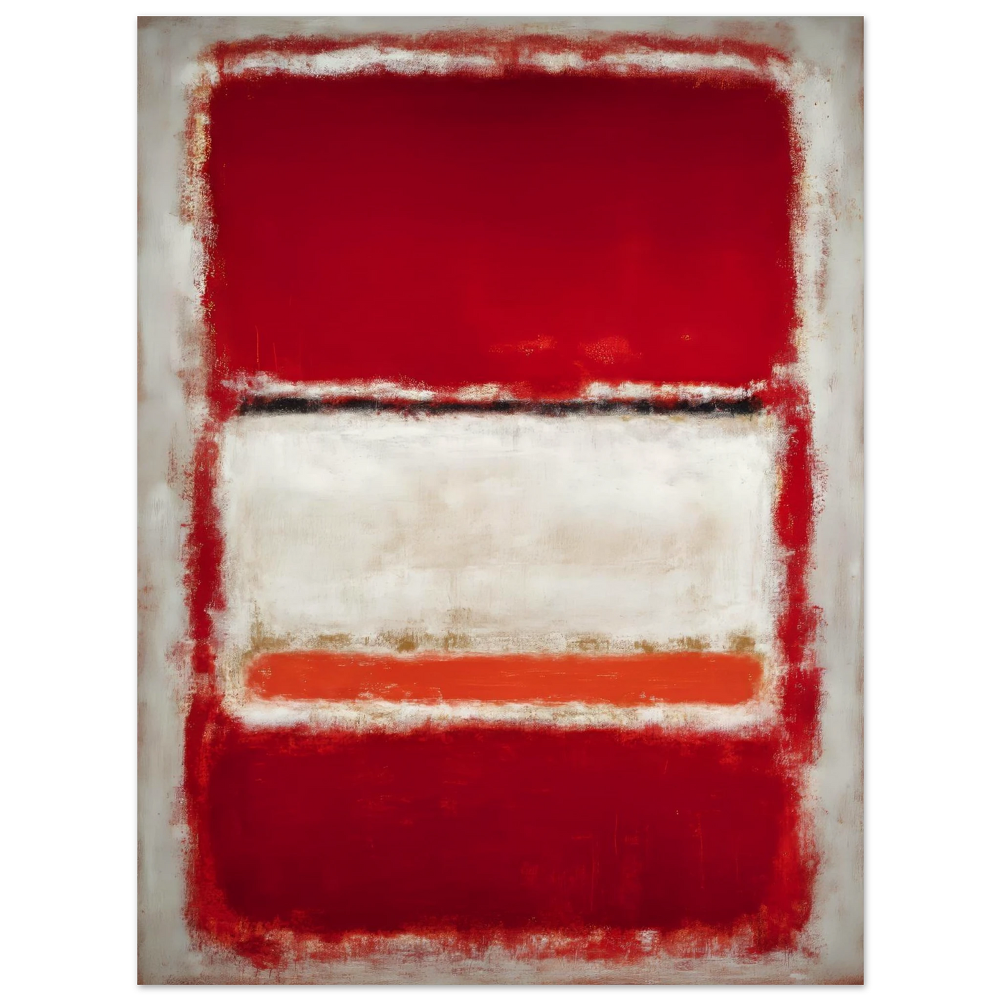 Red and White Blocks - Framed Poster - 30x40 cm / 12x16″ - Black frame