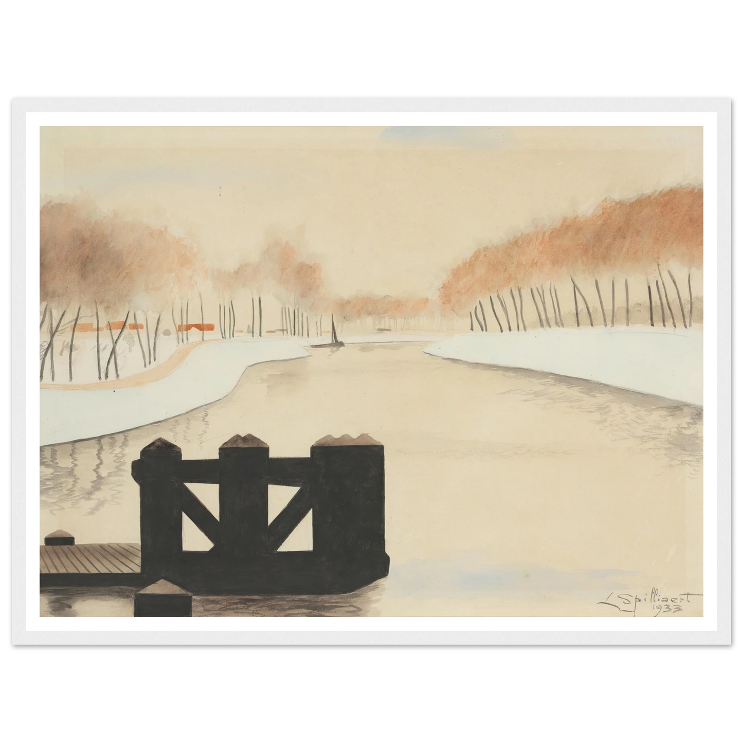 De Keignaertkreek in Zandvoorde (1933) Art Print | Leon Spilliaert-Quipham Collections