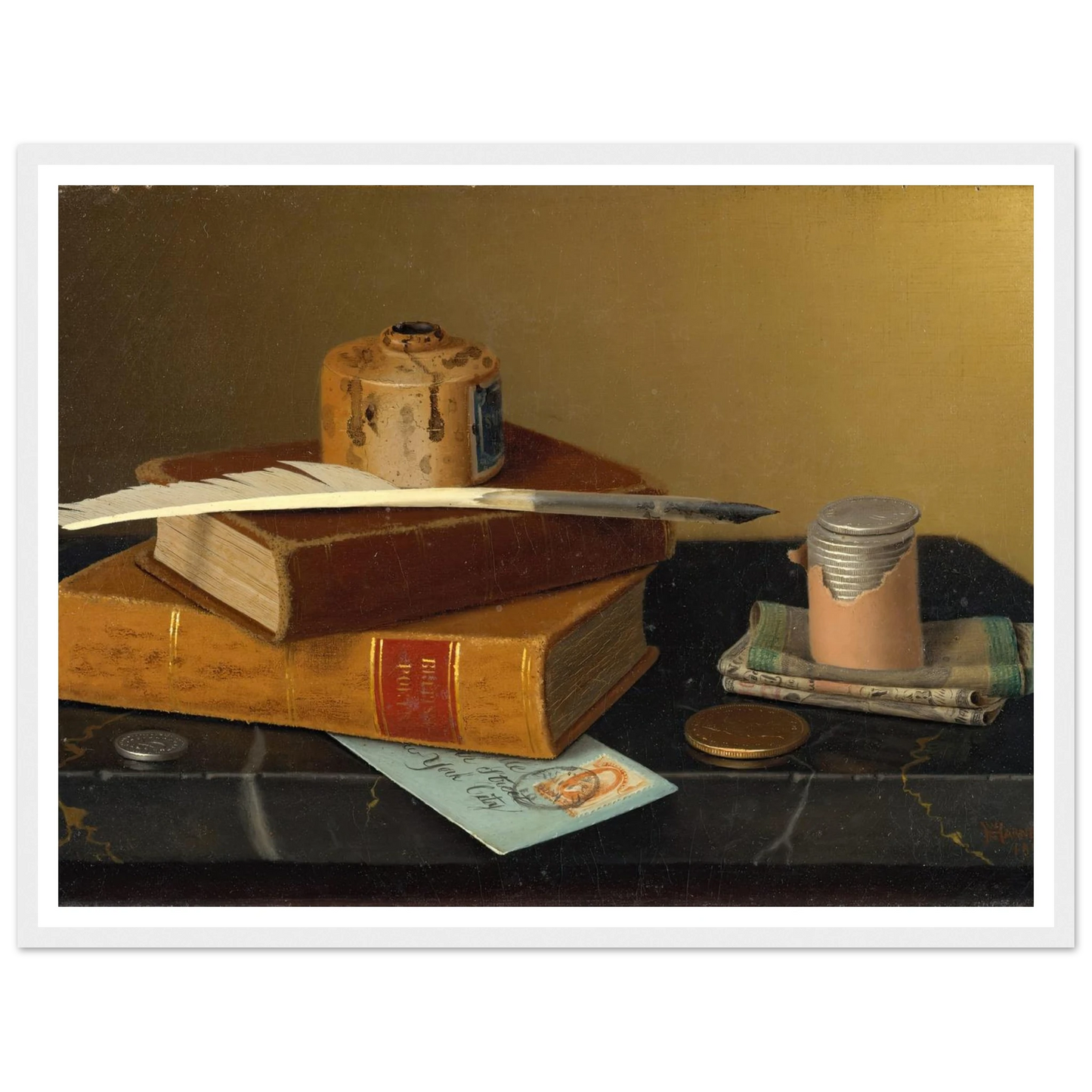 The Banker’s Table (1877) Art Print | William Michael Harnett-Quipham Collections