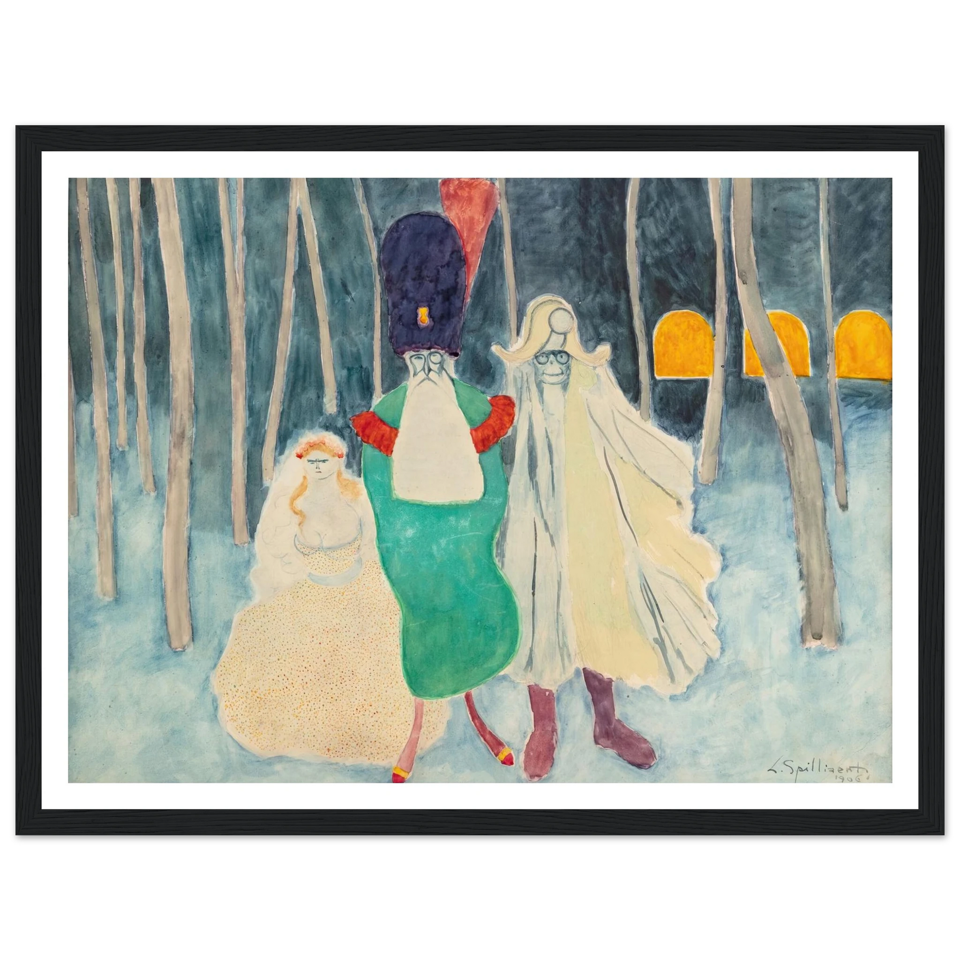 Mascarade. Léopold II, Napoléon et la bouquetière (1906) Art Print | Leon Spilliaert-Quipham Collections