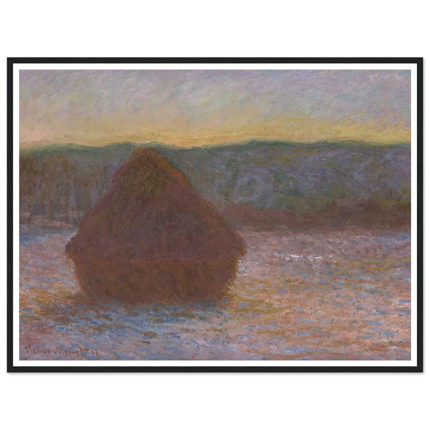 Stack of Wheat (Thaw, Sunset) (1890-91) Art Print | Claude Monet-Quipham Collections