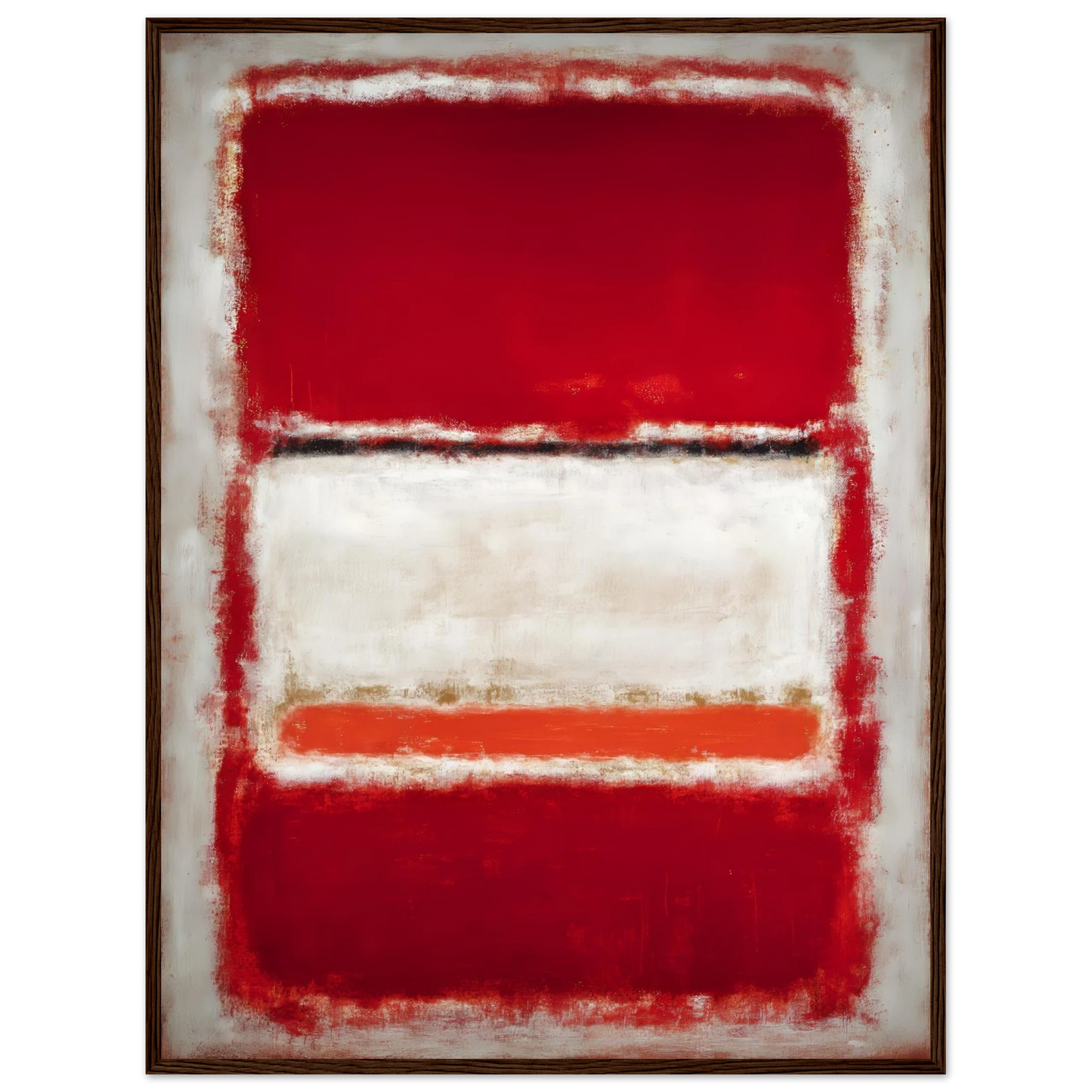 Red and White Blocks - Framed Poster - 30x40 cm / 12x16″ - Black frame