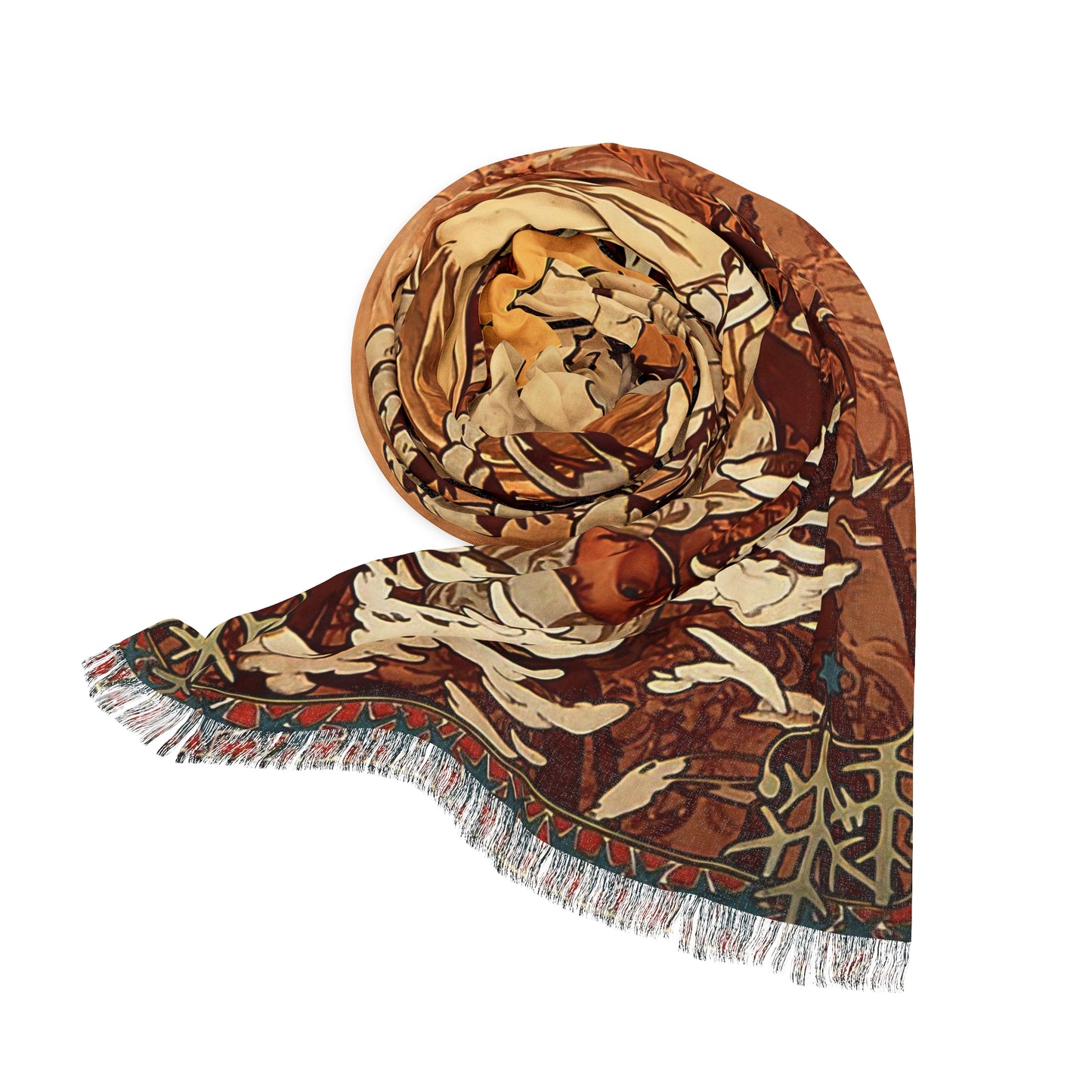 Winter | Alphonse Mucha Scarf – Art Nouveau Scarf-Quipham Collections