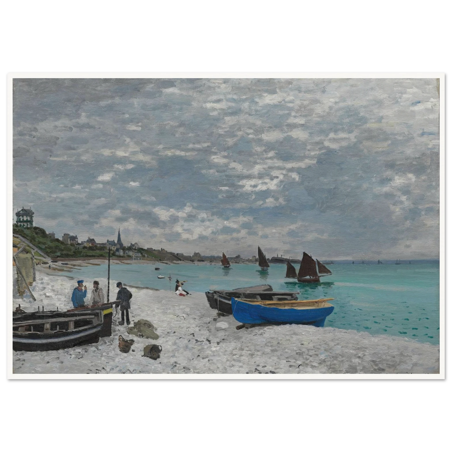 The Beach at Sainte-Adresse (1867) Art Print | Claude Monet-Quipham Collections