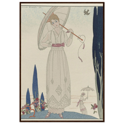 Le cyprès et la rose ; Robe d’été de Doeuillet (1914) Art Print | George Barbier-Quipham Collections