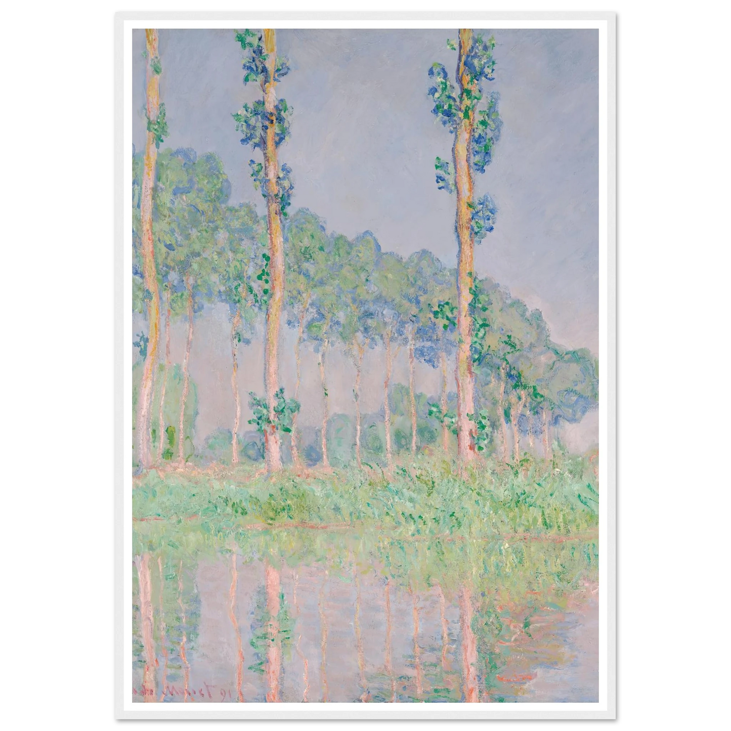Poplars, Pink Effect (1891) Art Print | Claude Monet-Quipham Collections