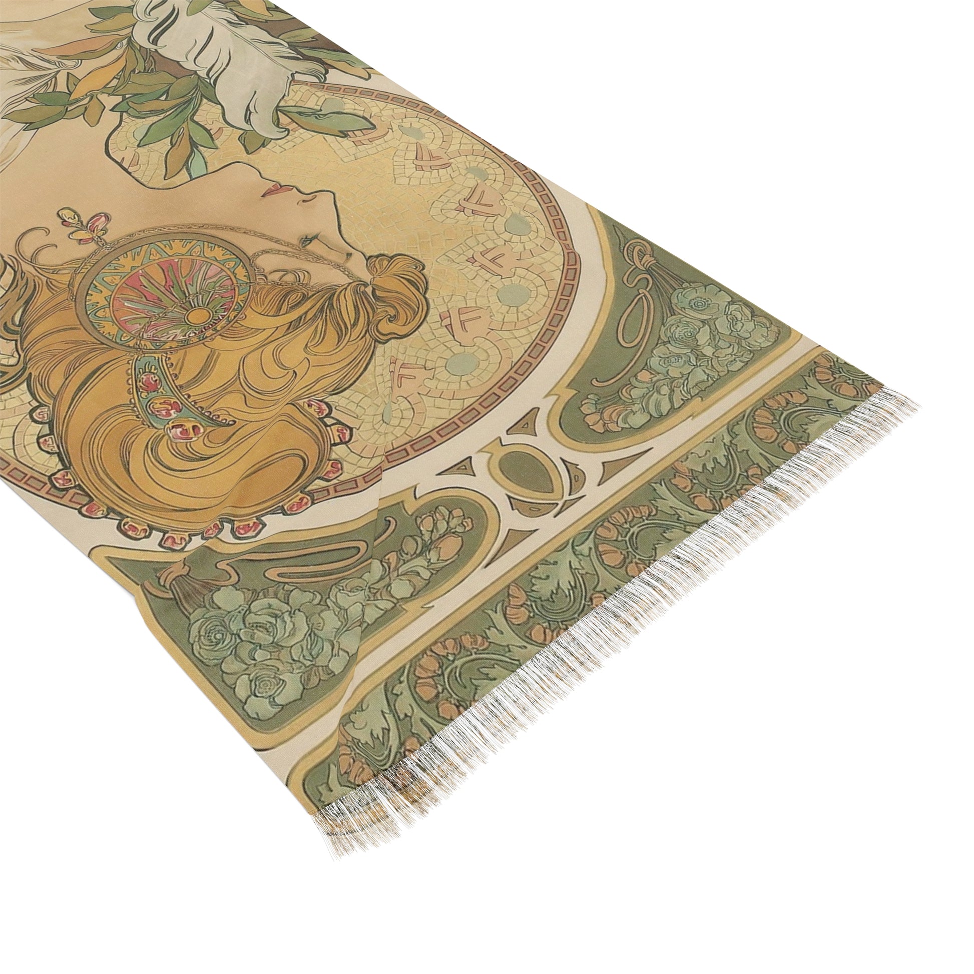 La Plume | Alphonse Mucha Scarf – Art Nouveau Scarf-Quipham Collections