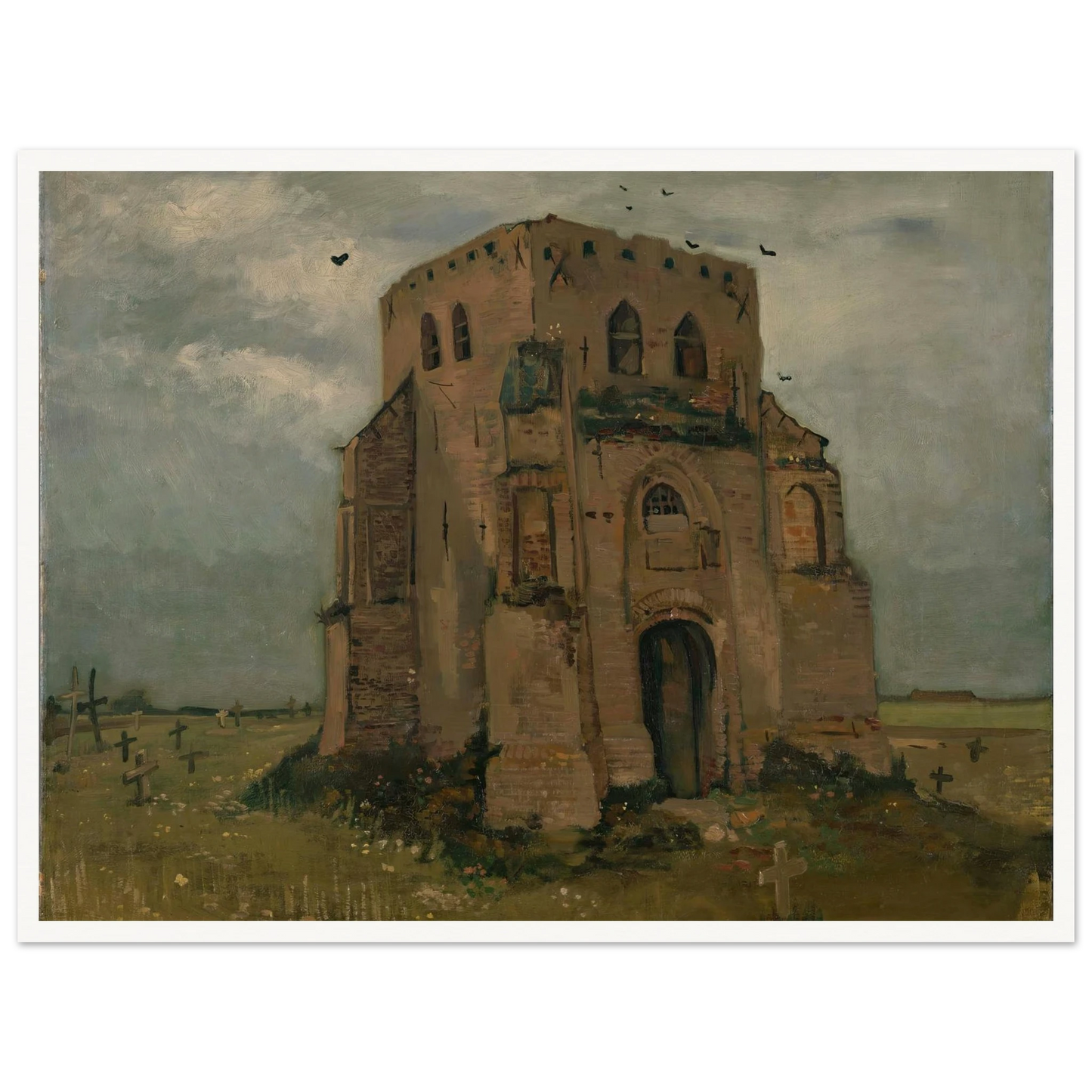 The old church tower at Nuenen (`The peasants’ churchyard’) (1885) Art Print | Vincent van Gogh-Quipham Collections