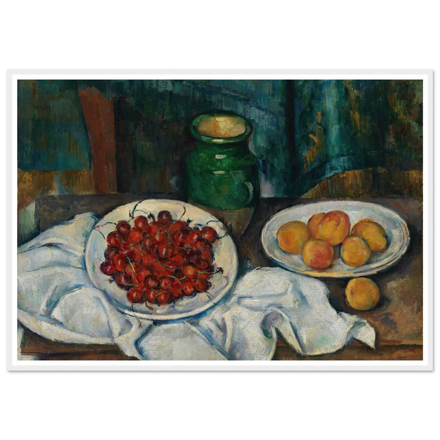 Still Life With Cherries And Peaches (1885-1887) Art Print | Paul Cezanne-Quipham Collections