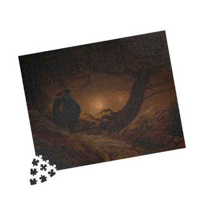 Du Homoj Kontemplante la Lunon Puzzle | Caspar David Friedrich-Quipham Collections