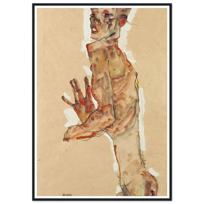 Self-Portrait with Splayed Fingers (1911) Art Print | Egon Schiele-Quipham Collections