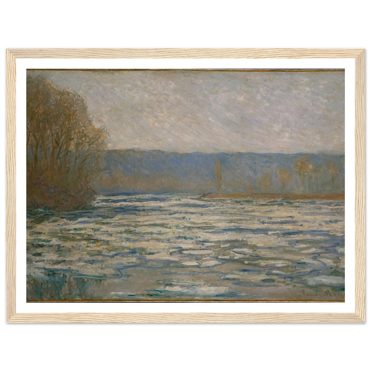 Ice breaking up on the Seine near Bennecourt (1893) Art Print | Claude Monet-Quipham Collections
