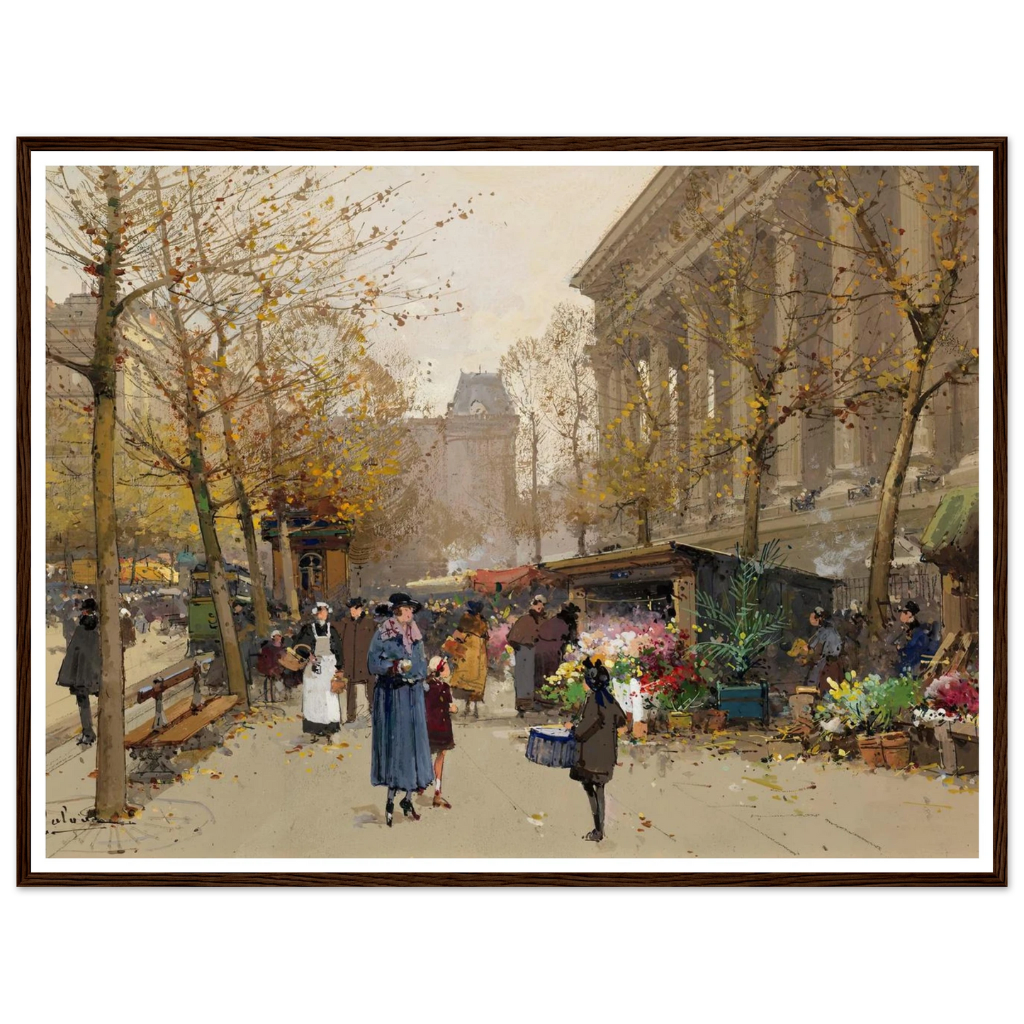 Flower Market, La Madeleine Art Print | Eugene Galien Laloue-Quipham Collections