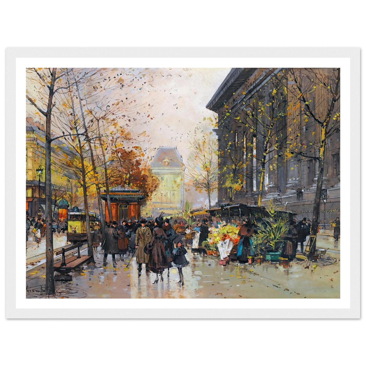 Le Marché Aux Fleurs, La Madeleine Art Print | Eugene Galien Laloue-Quipham Collections