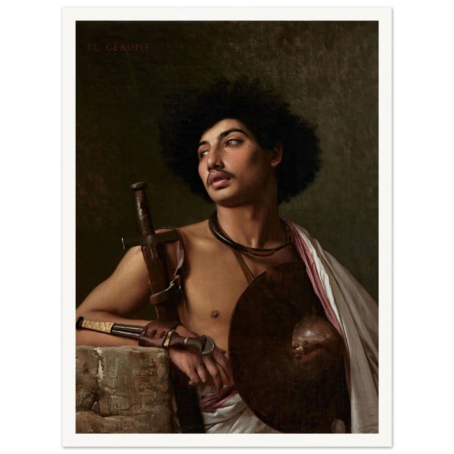 A Bischari Warrior Art Print | Jean Leon Gerome-Quipham Collections