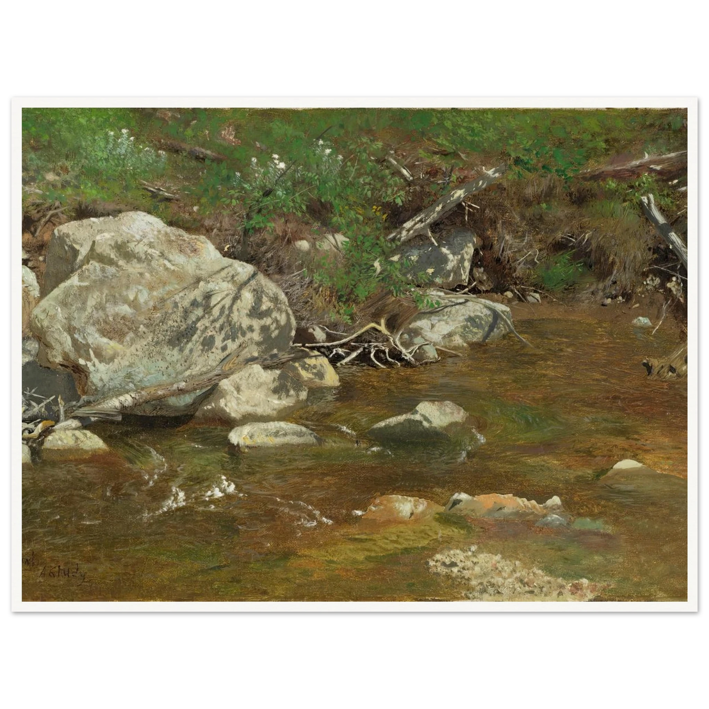 Mountain Brook; A Study (between ca. 1863 and 1869) Art Print | Alexander Helwig Wyant-Quipham Collections