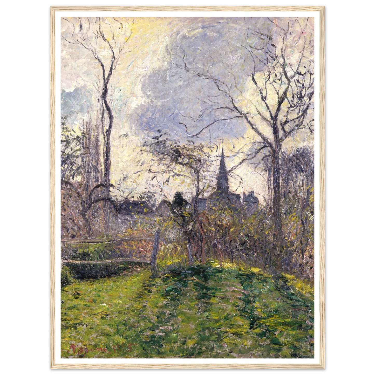 The Bell Tower of Bazincourt (1885) Art Print | Camille Pissarro-Quipham Collections