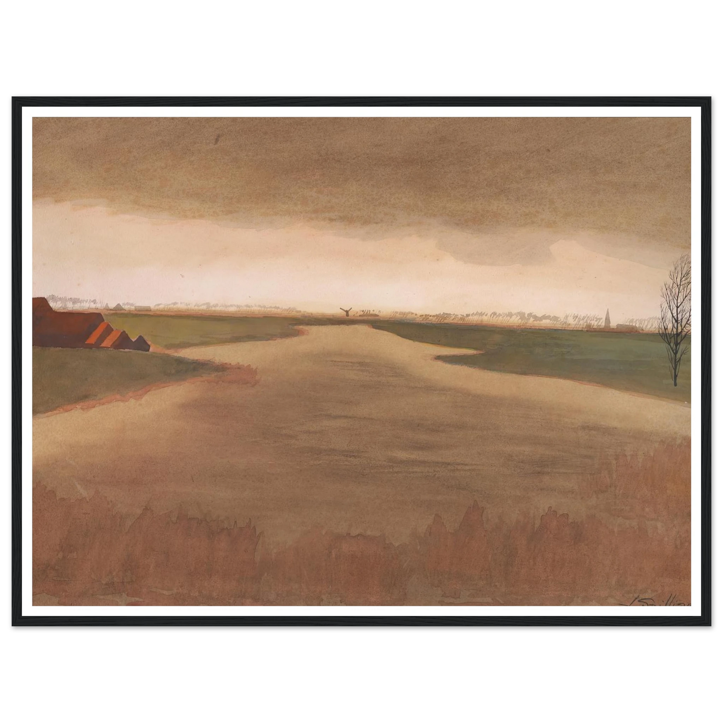 Landschap – Keignaertkreek te Zandvoorde (1931) Art Print | Leon Spilliaert-Quipham Collections