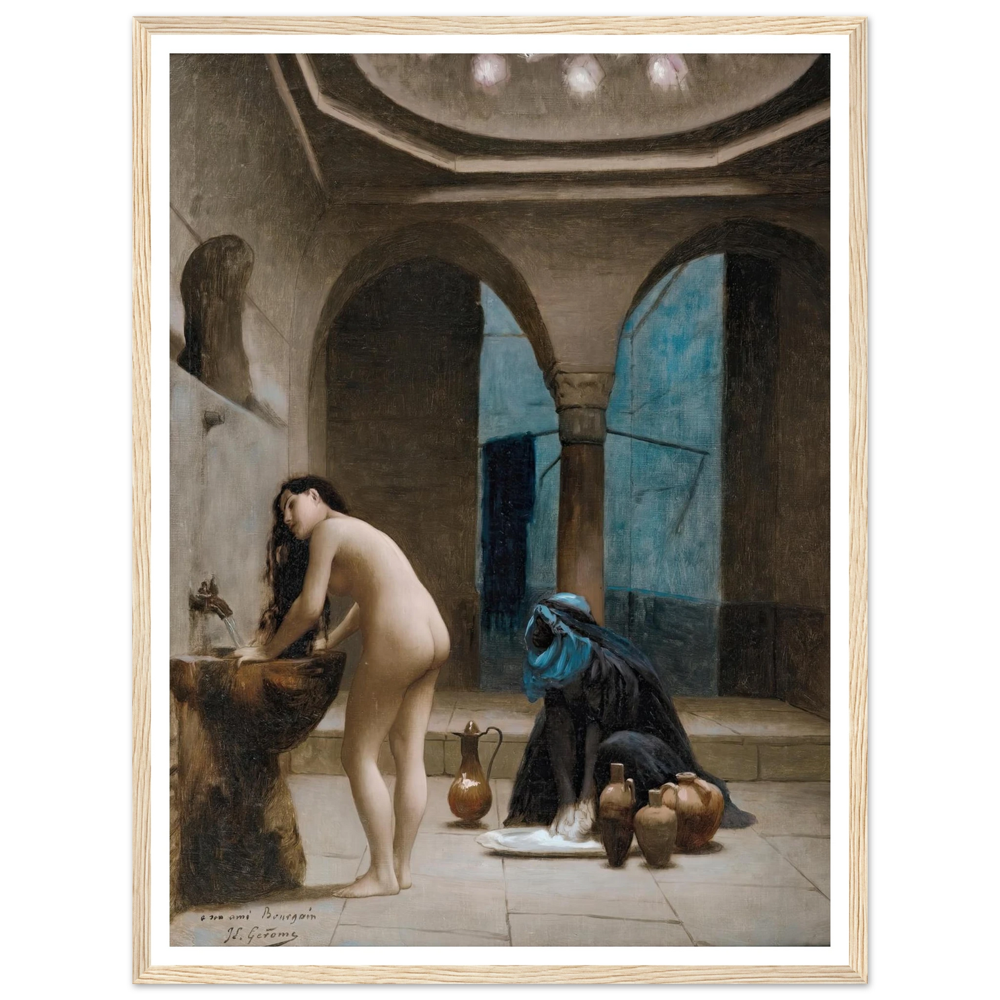 Study For A Maure Bath, Turkish Woman In The Bath Art Print | Jean Leon Gerome-Quipham Collections