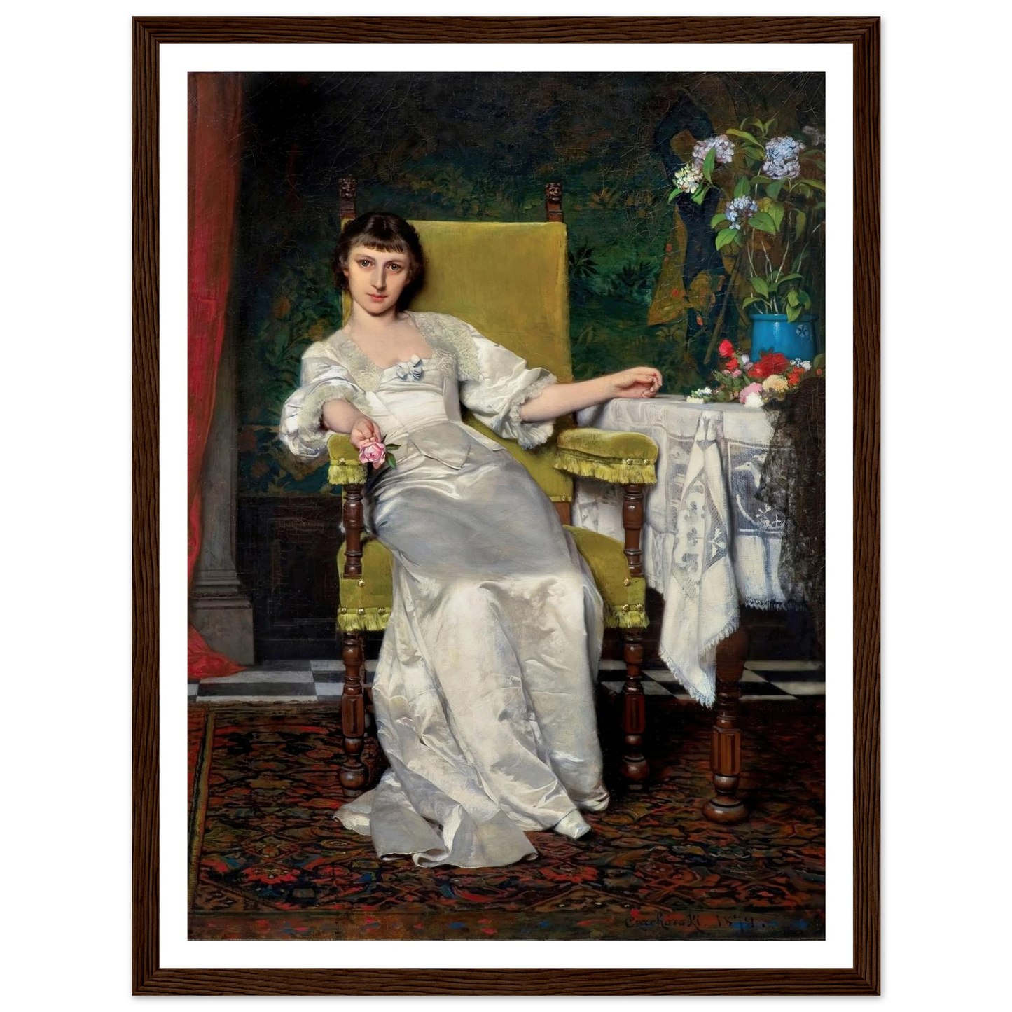 A lady with rose (1879) Art Print | Wladyslaw Czachorski-Quipham Collections