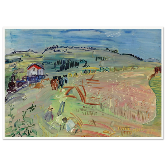 Paysage au champ de blé aux bœufs (circa 1935) Art Print | Raoul Dufy-Quipham Collections